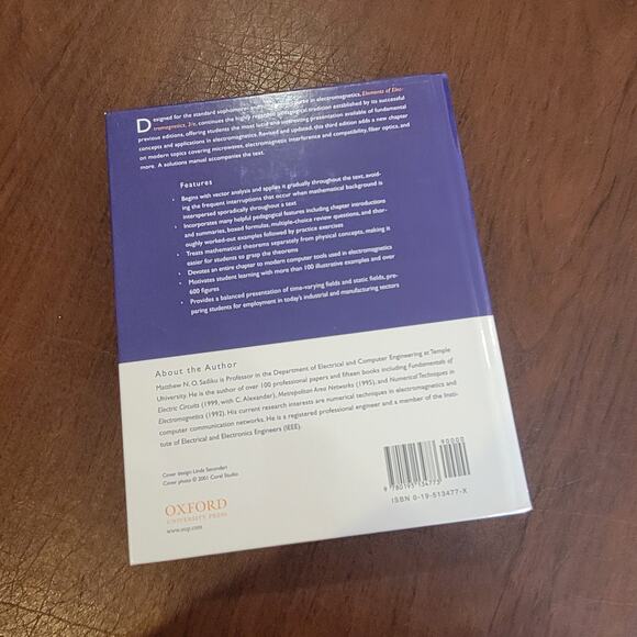 Elements of Electromagnetics by Matthew N. O. Sadiku (Hardcover, 2001) - Picture 2 of 9